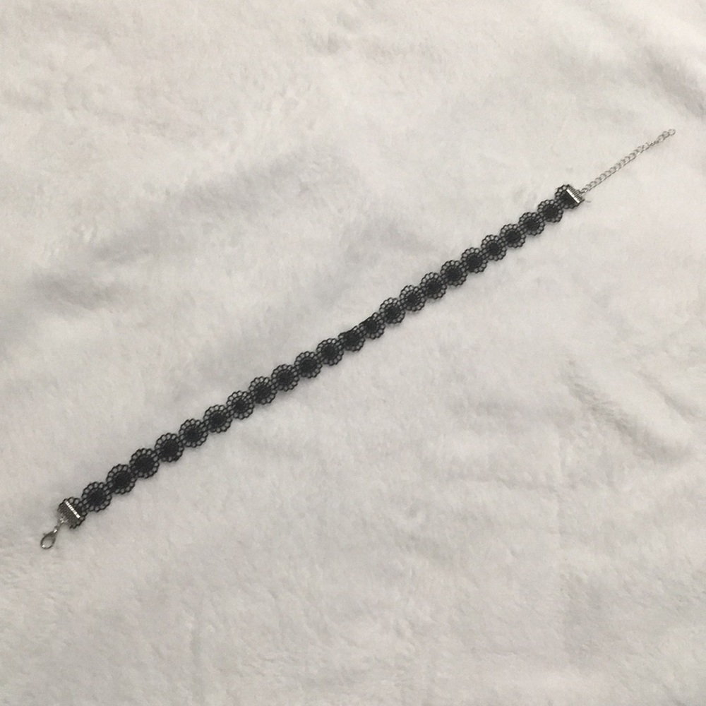 Black flowered choker